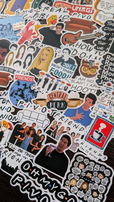Набор наклеек сериал друзья friends стикеры наклейки на ноутбук