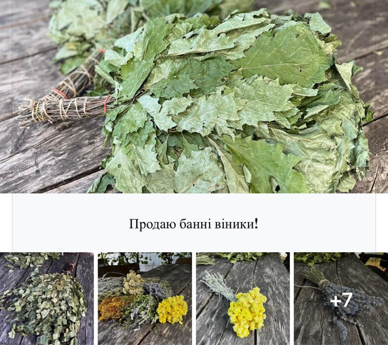 Банні віники для сауни травʼяні віники