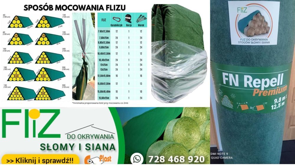 FLIZ okrycie słomy i siana