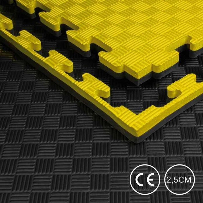 Mata 100 x 100 x 2,5cm Czarna Szara Niebieska Czerwona Puzzel pod Sprzęt z Certyfikatem na Siłownie Metrowe Piankowa Gruba Sala Zabaw Dla Dziecie