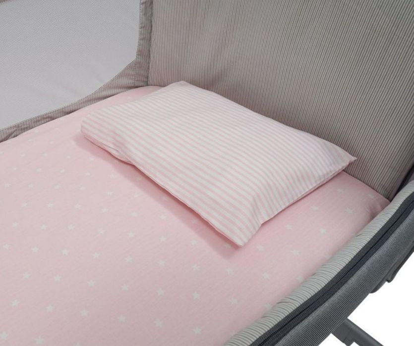 Ліжечко Chicco Next2Me Magic Evo Pink + комплект білизни