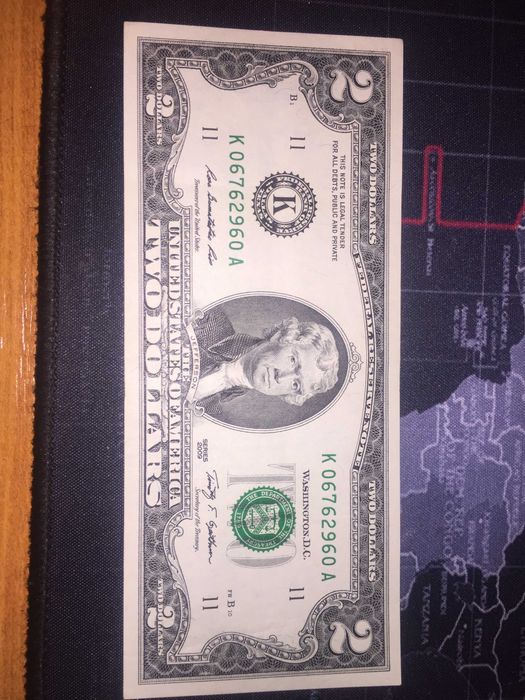 2 доллари паперові (сувенір)