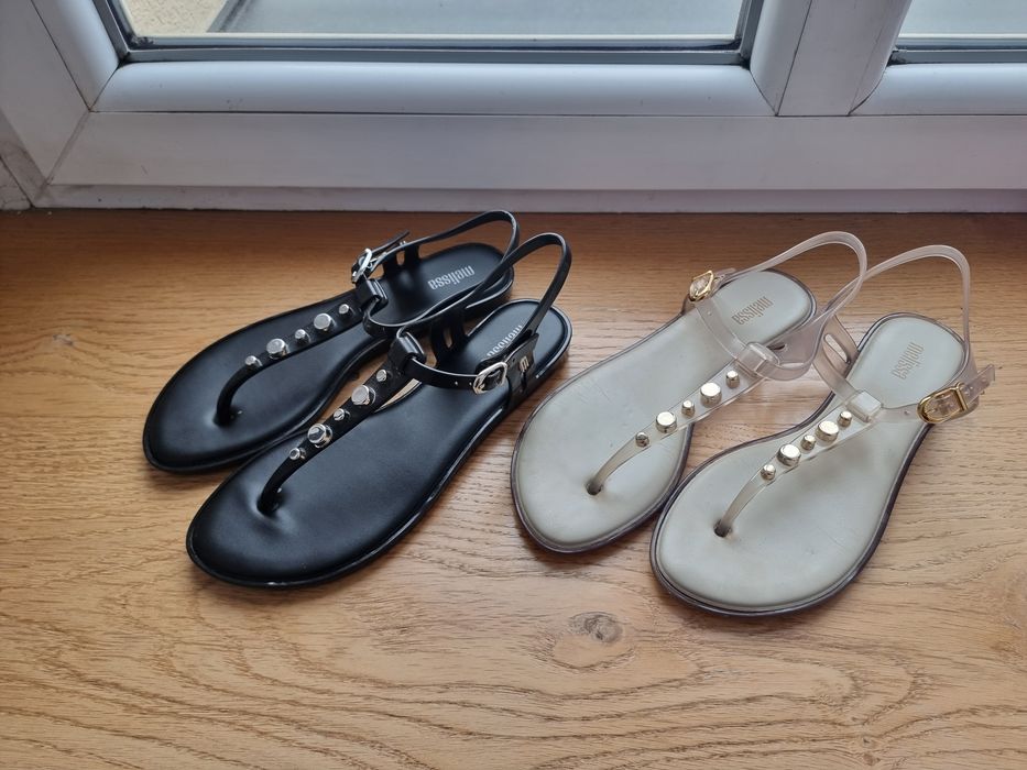 Melissa czarne beżowe złote sandały pachnące oryginalne 37 38 24 cm