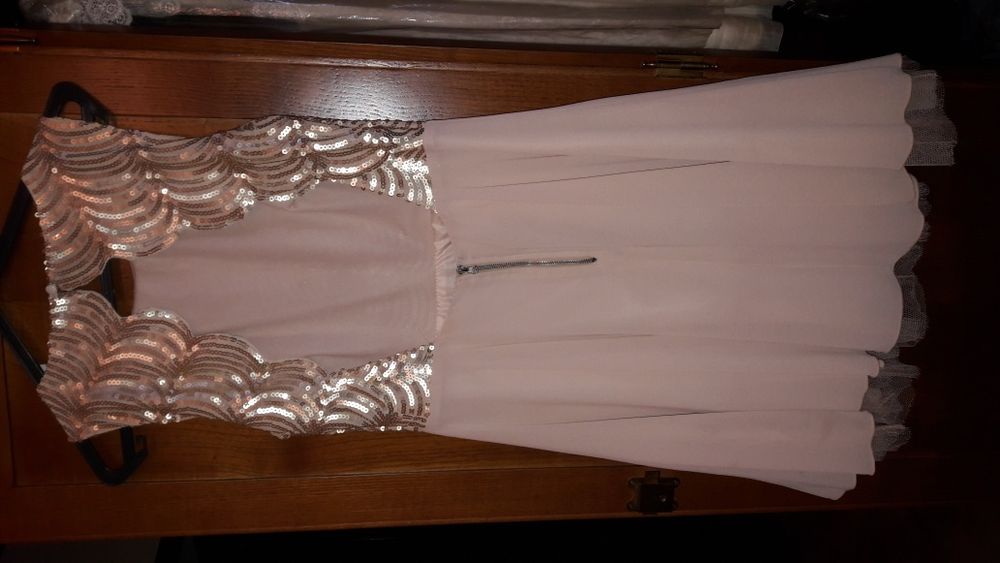 Vestido Cerimónia Nude/Rosa Claro