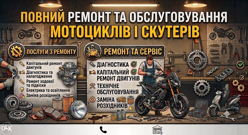 Ремонт мотоциклів та скутерів