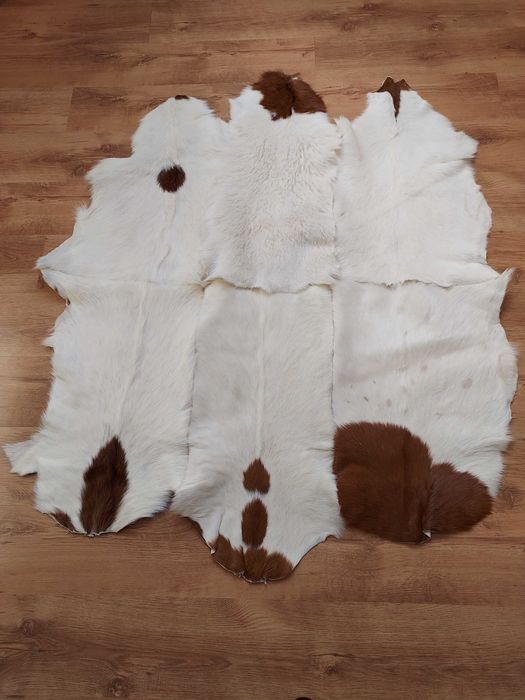 Skórzany Dywan z Naturalnych Kozich Skór Dywan z Kóz Skóra 100%