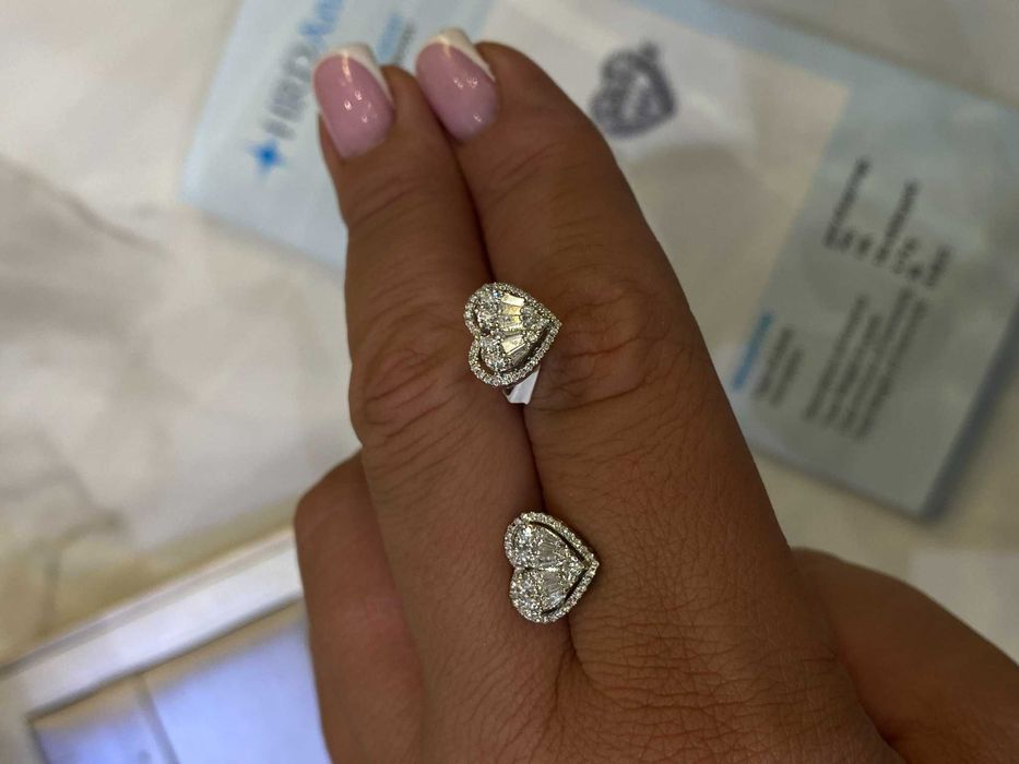 Kolczyki z diamentami Serce 0.66 CT Certfikat HRD VVS - E 750