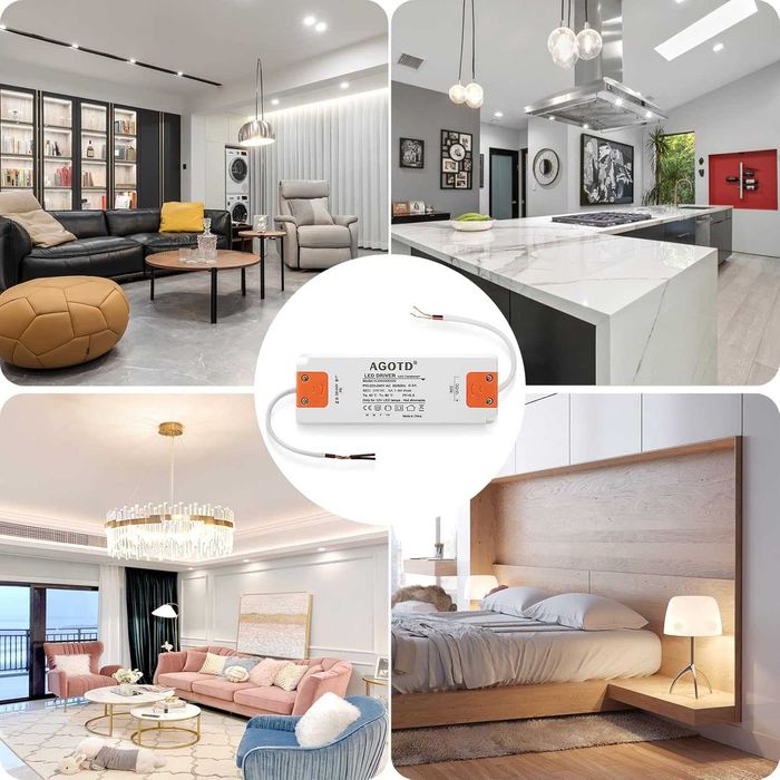 AGOTD sterownik LED 220-240 V 60W .Wyjście DC 12V 5A transformator LED