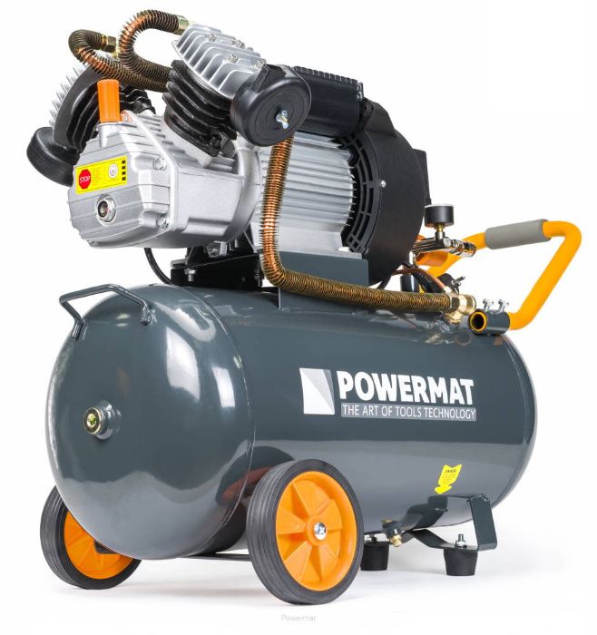 Kompresor olejowy Powermat 50L 2 Tłoki 392L/Min Powermat SUPER Jakość