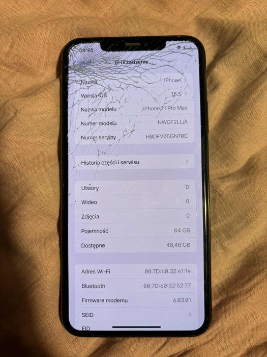 iPhone 11 pro max uszkodzony