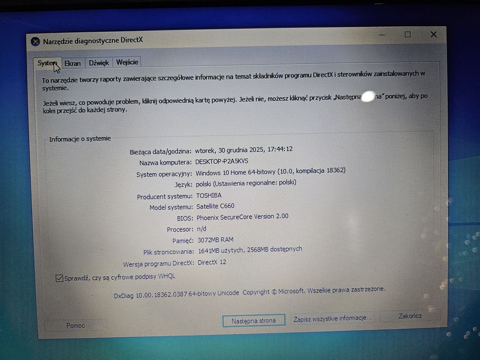 Toshiba Satelitę c660-1n6