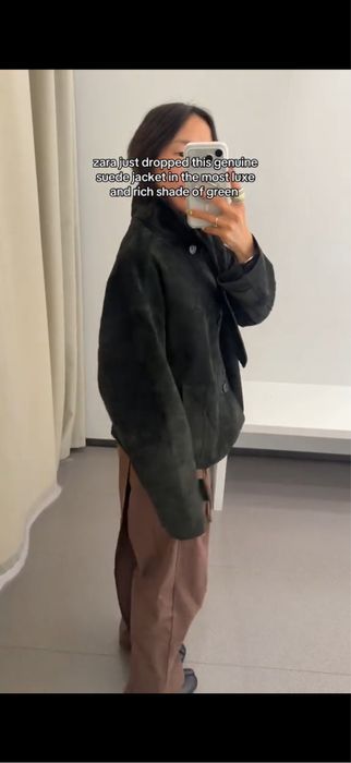 Замшева шкіряна куртка Zara