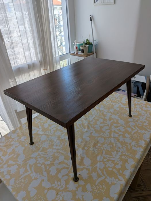 Mesa de apoio em madeira maciça  - estilo retro