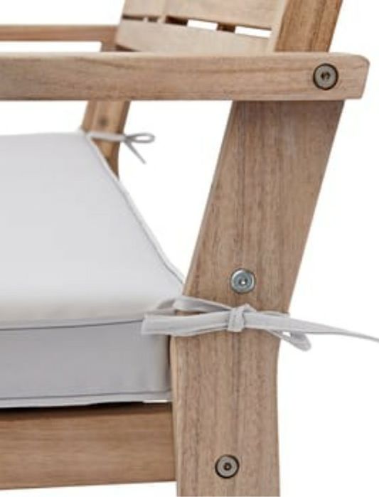 Conjunto de jardim em acácia, para 4pax, novo, já montado com almofada