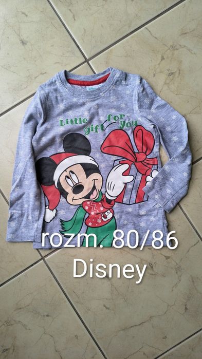 Szara bluzka Myszka Miki prezent święta Disney rozm.80/86