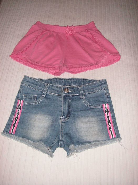 Zara Cotton Shorts Size 6 and Pink Rabbit Denim Shorts Size 7/8 – Girls