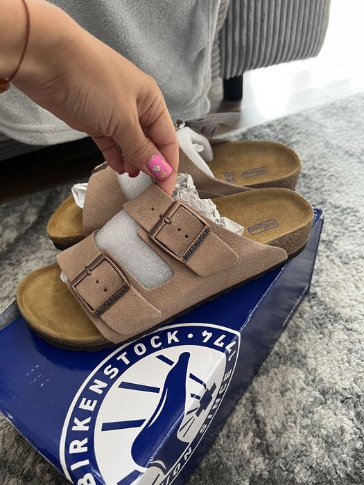 Klapki birkenstock 38 nude bezowe damskie nowe