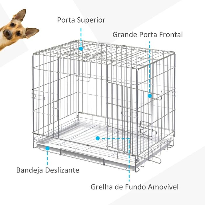 Gaiola desmontável para animais nova 61x43x50