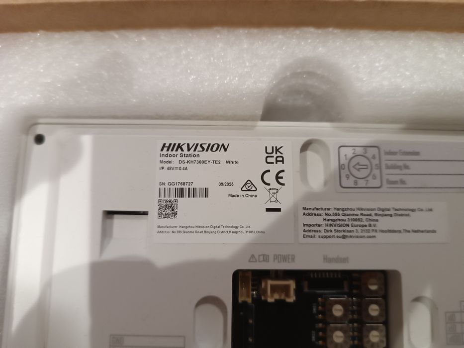 Monitor wewnętrzny wideodomofon hikvision  ds-kh7300ey-te2