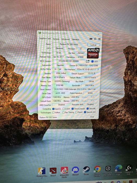 AMD RX 580 Sapphire nitro 8gb Dual Bios