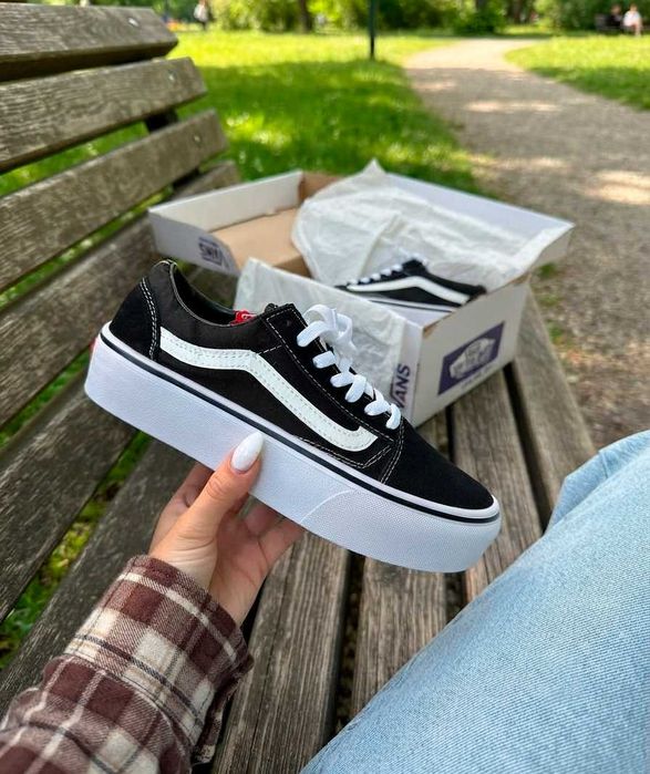 Кеди Vans Old Skool Classic Black White (36-45) — стильні чоловічі та жіночі Ванс Олд Скул, чорно-білі, замша