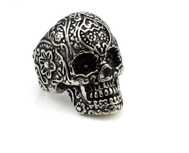 Anel Masculino Gótico - Caveira - Aço Inoxidável