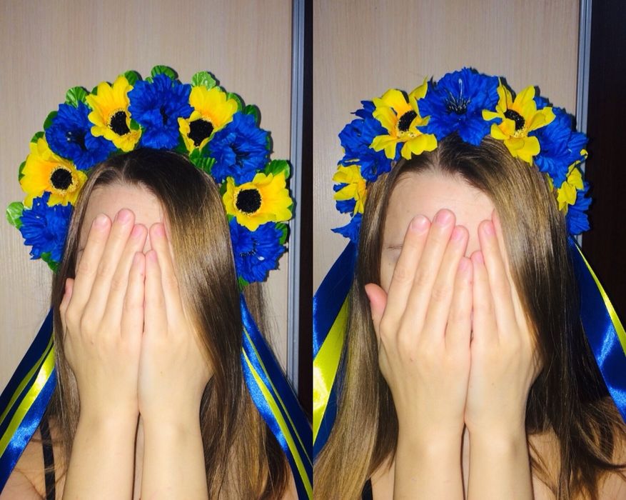 Вінок віночок український жовто-блакитний