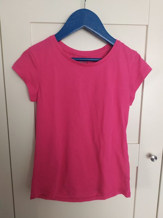 T-shirt różowy gładki 134/140cm Basic U