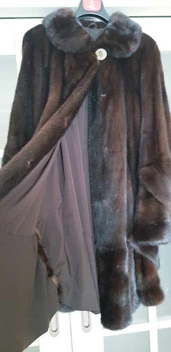 Норковая шуба, тёмный шоколад. Италия! Размер 44-46