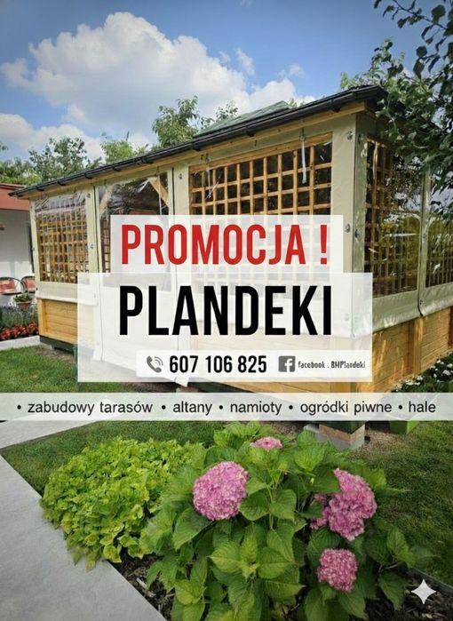 PLANDEKA na wymiar osłona zabudowa tarasu zasłona na altane