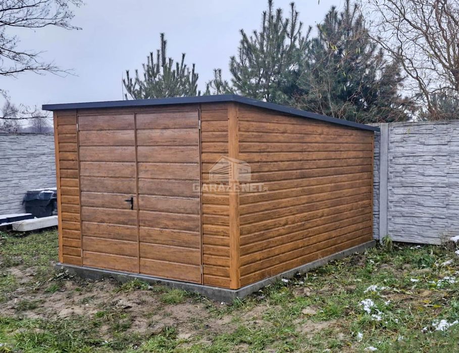 Schowek Domek Ogrodowy 3X4M Orzech Drewnopodobny Dach Spad W Tył Ts929