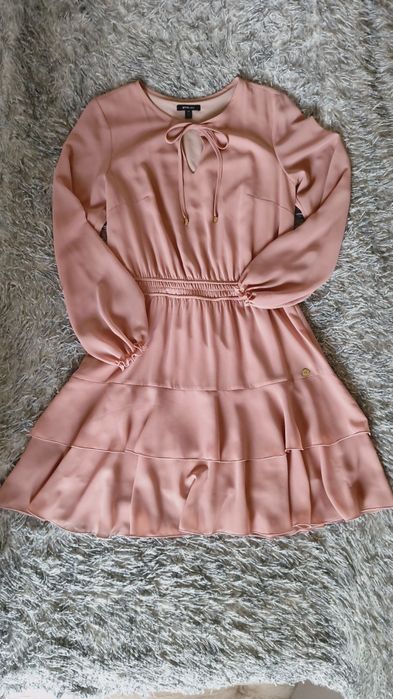 Sukienka ETTE LOU pudrowy róż roz M