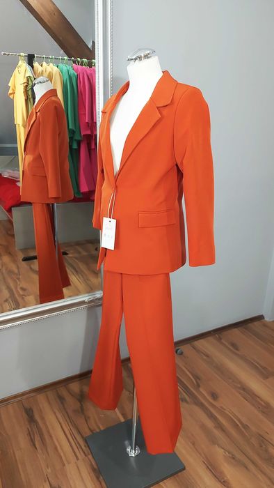 Ceglasta MARYNARKA + SPODNIE dla dziewczynki rozmiar 152