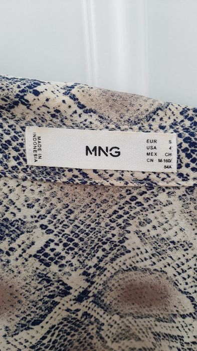 Camisa mango, M cores azul e cinza