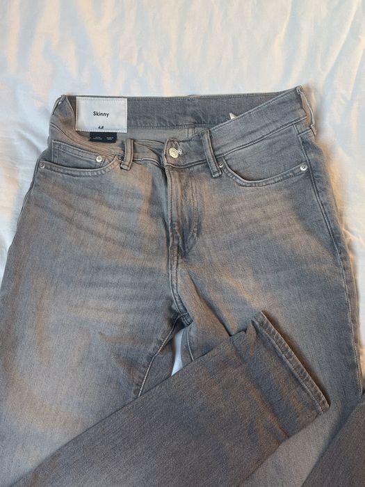 Jeansy Skinny męskie szare
