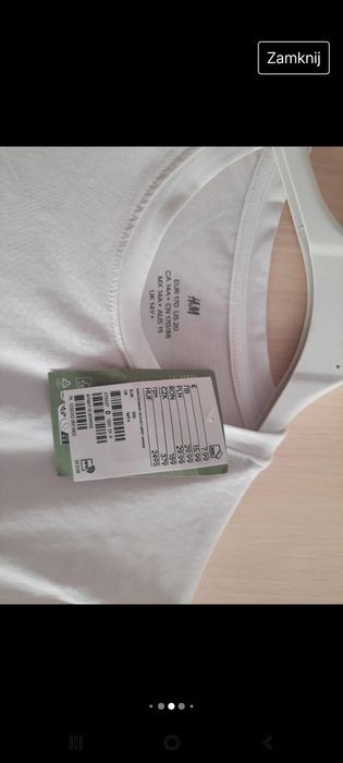 T-shirt biały z nadrukiem 170/176 H&M