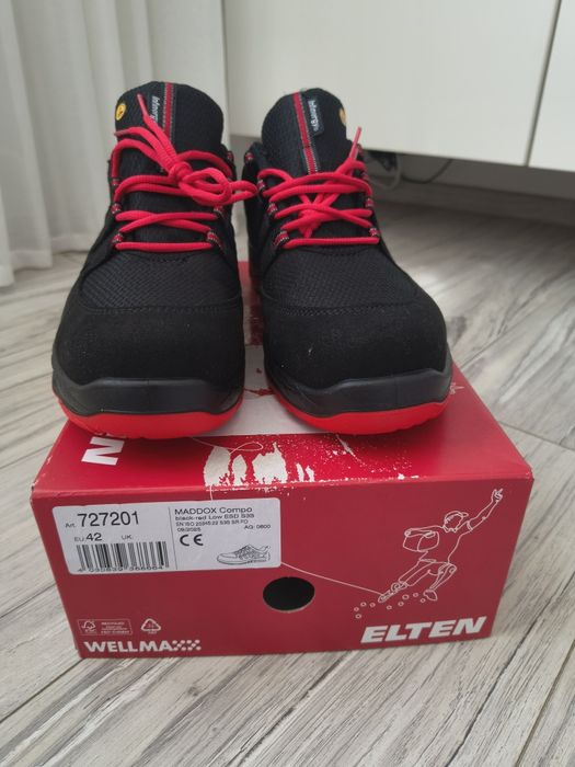 Buty robocze ELTEN Maddox Compo black-red Łów ESD S3S