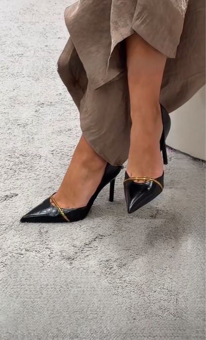 Жіночі туфлі Zara,лодочки, Женские туфли ZARA лодочки кожа каблук 38