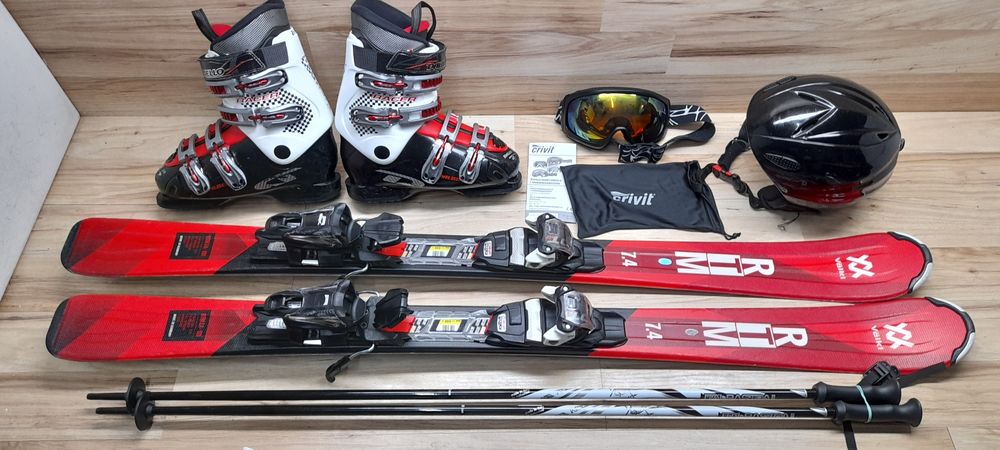 NARTY VOLKL RTM 7.4 128cm Buty 38 Kask Kijki Gogle