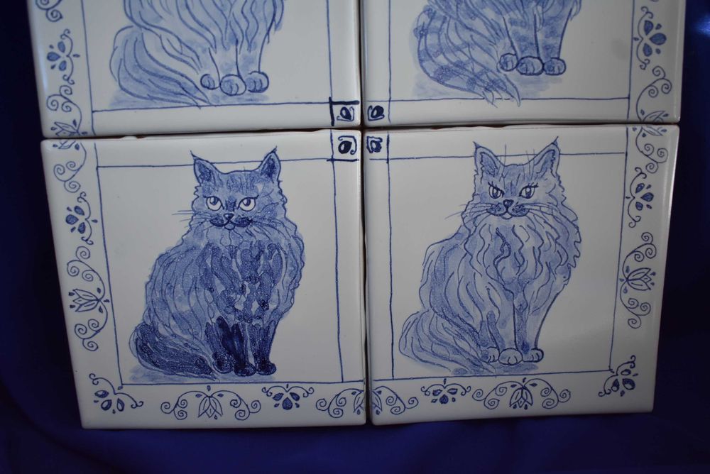 Obraz 4 kafle ceramiczne koty