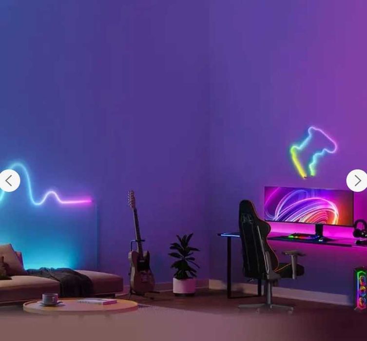 Гибкая LED лента 5 метра RGB, силиконовая, с управ музыкой через Wi-Fi