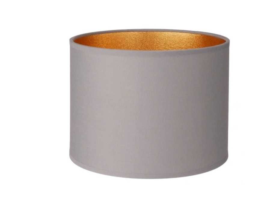 NOWY Abażur klosz lampy walec szary złoty środek 20 cm