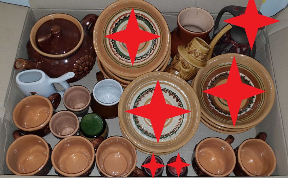 Глиняний посуд, кружки, глечики, поїлки