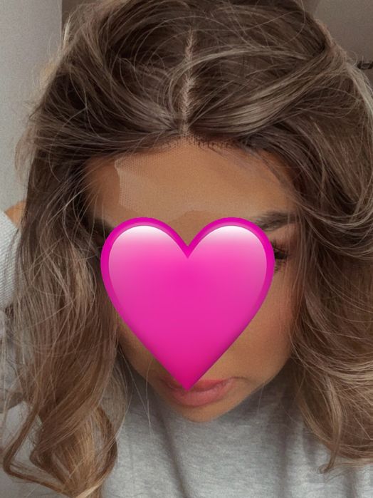 Peruka blond brąz ombre lace front loki fale jak naturalne premium