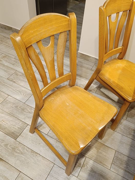 Stół dębowy + cztery krzesła