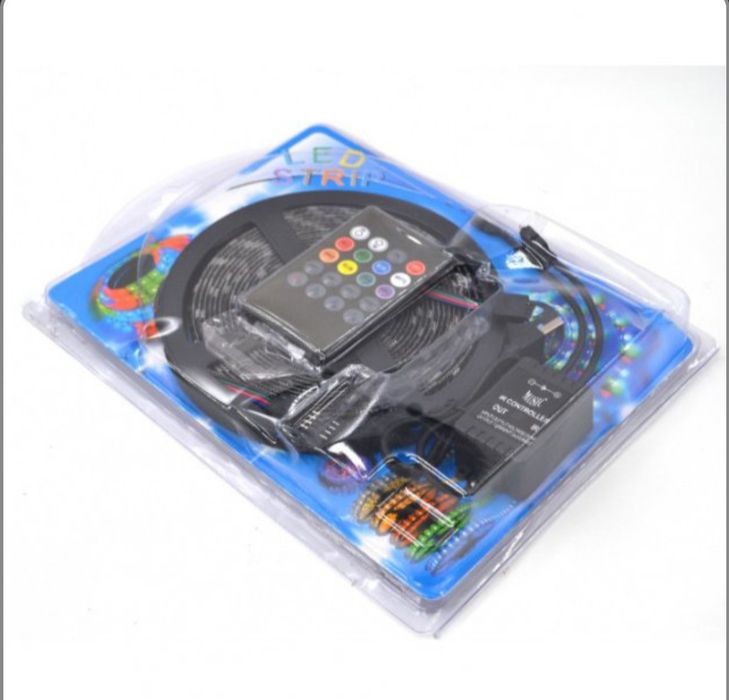 Світлодіодна стрічка SMD 5050 RGB LED 5 м IP65 з пультом та блоком жив