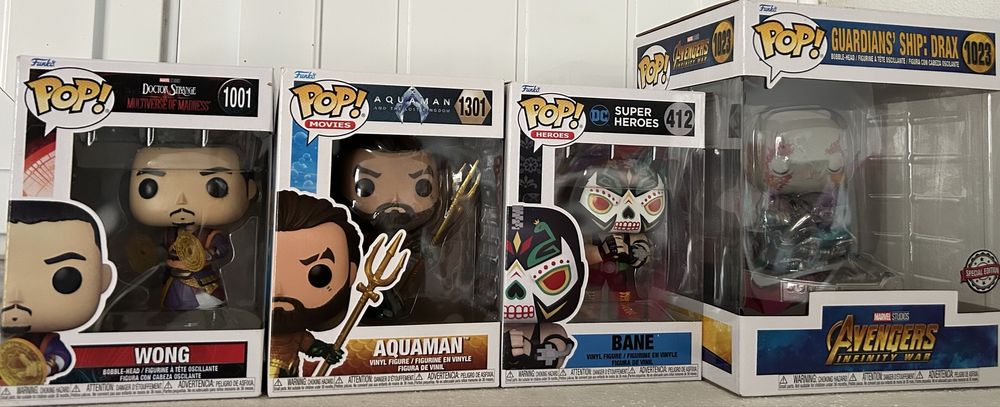 Funko pop - lot - Marvel, Batman, Aquaman e Drax