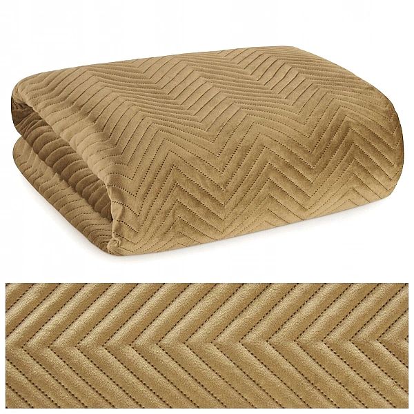 Narzuta WELUROWA dekoracyjna 200x220 pikowana welur pled na sofę SOFIA