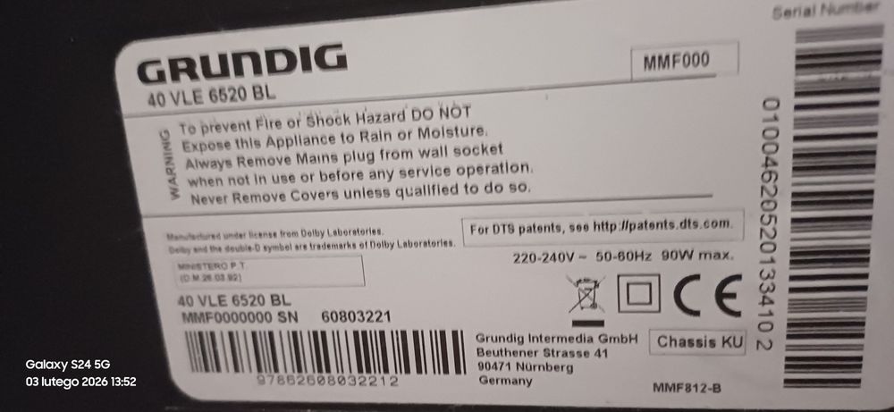 Telewizor 40 cali grundig bez smartv