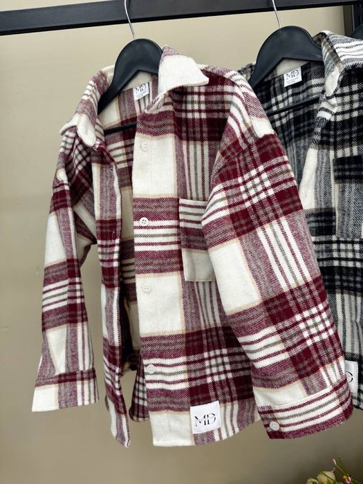 Рубашка в клітинку тепла розмір 2-3, 3-4, 4-5, 5-6, 7-8, 8-9